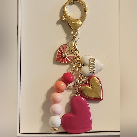 BaubleBar "Hooked On Love" Heart Bag Charm/Key Chain Brand New - Picture 5 of 7